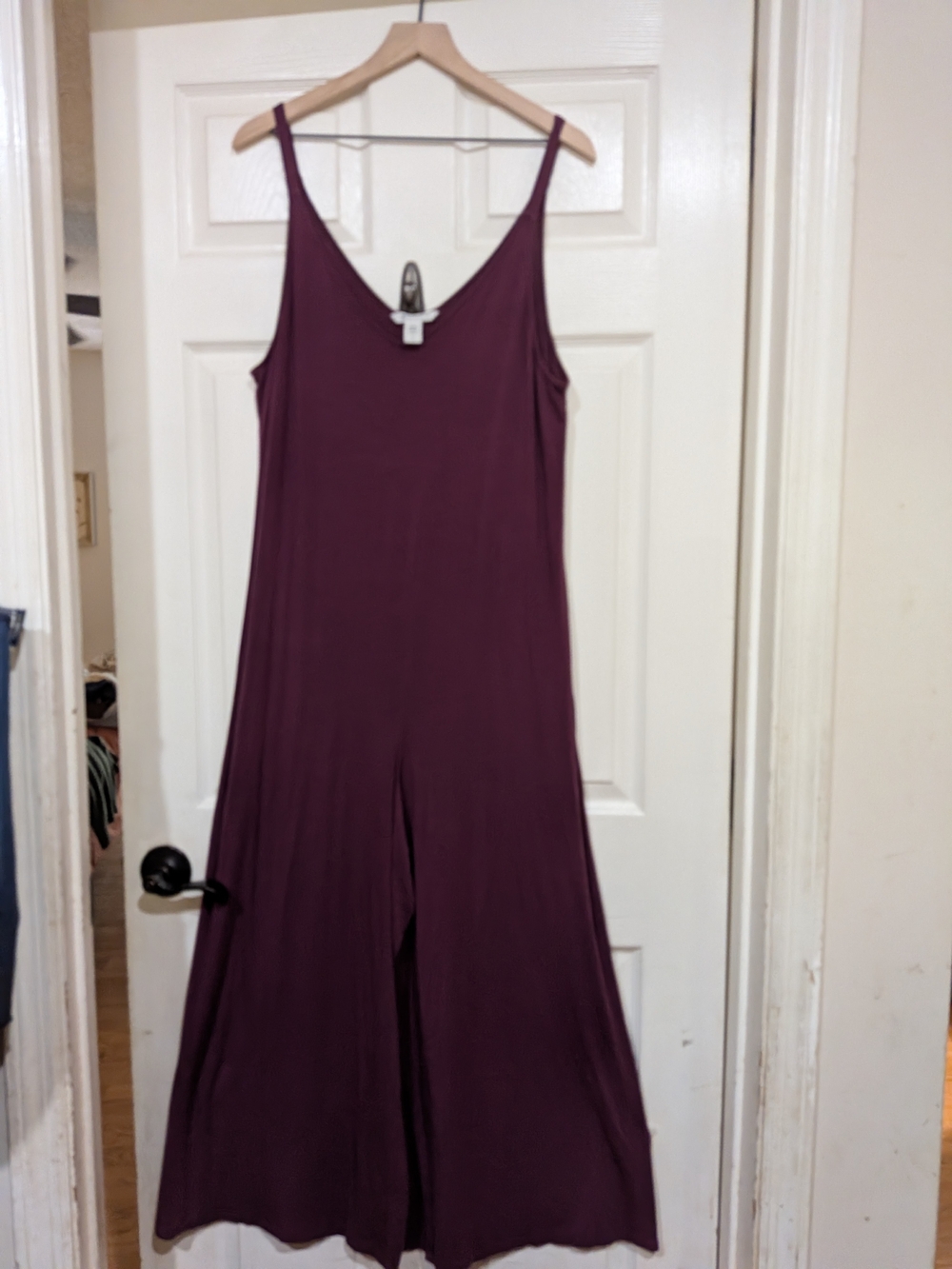 Athleta Nighttime Bliss Sleep Romper Plum V Neck Wide Leg - Picture 6 of 6